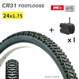 自転車タイヤ 24インチ IRC 24×1.75 （47-507）CR31 フットルース H/E ジュニアマウンテンバイクタイヤ 24インチ タイヤ チューブ1本セット（佐）と