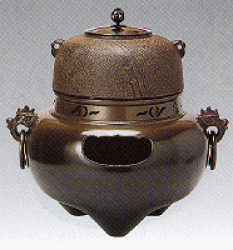 楽天市場】送料無料【茶道具】 鬼面風炉 鬼面鉄風炉釜添え 釜カン付き