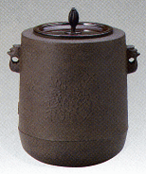 唐銅鬼面風炉釜　梨地丸釜添　茶道具　茶釜 楽天市場】茶道具 切り合わせ 風炉釜 平丸釜添 唐銅鬼面風炉