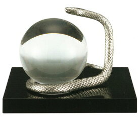 干支置物　2025年　巳年　福寿　紙箱　木製塗板　クリスタル玉付　瑞峰作