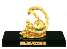 巳年　2025年　干支置物　薫風　本金泊仕上　　桐箱　木製塗板　クリスタル玉付