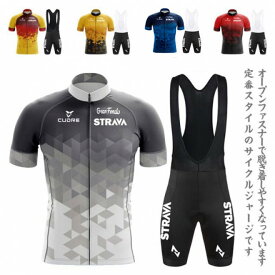 サイクルジャージ メンズ 上下セット サイクリング ウェア 春夏用 自転車服 半袖シャツ ビブショーツ サイクリング用 ロードバイク 夏用サイクルジャージ 通気 吸汗速乾 自転車ウェア