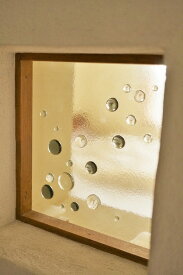 フュージング 住宅用ガラスパネル ガラス玉シリーズ グレー×ホワイトクリア×クリア 18cm×18cm 【ステンドグラス工房直販 ドア 扉 灰色 白 明かり採り 壁埋め込み 小窓 新築 改築 新生活 リフォーム インテリア 建材パーツ 空間アクセント 室内装飾 壁装飾】