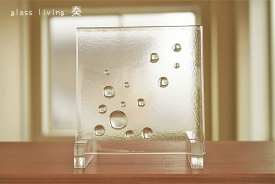 フュージング 住宅用ガラスパネル ガラス玉シリーズ クリア 12cm×12cm 【ステンドグラス工房直販 ドア カラーレス 扉 明かり採り 小窓 新築 改築 新生活 リフォーム インテリア 建材パーツ 空間アクセント 室内装飾 壁装飾】