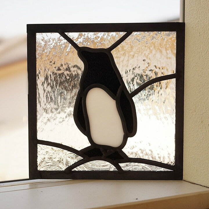 楽天市場】ステンドグラス パネル ペンギン〔18cm×18cm〕 : ステンド 