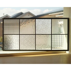 ステンドグラス パネル 住宅用 格子2×4 8種のクリアガラスの組み合わせ 〔60cm×30cm〕　