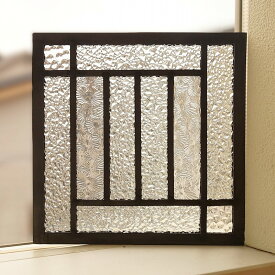 ステンドグラス パネル 住宅用 10のスクエア クリア 〔18cm×18cm〕