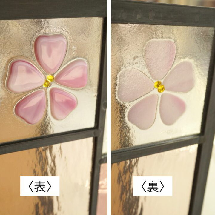 楽天市場】ステンドグラス パネル 5つのガラスMIXフュージング桜 透け 