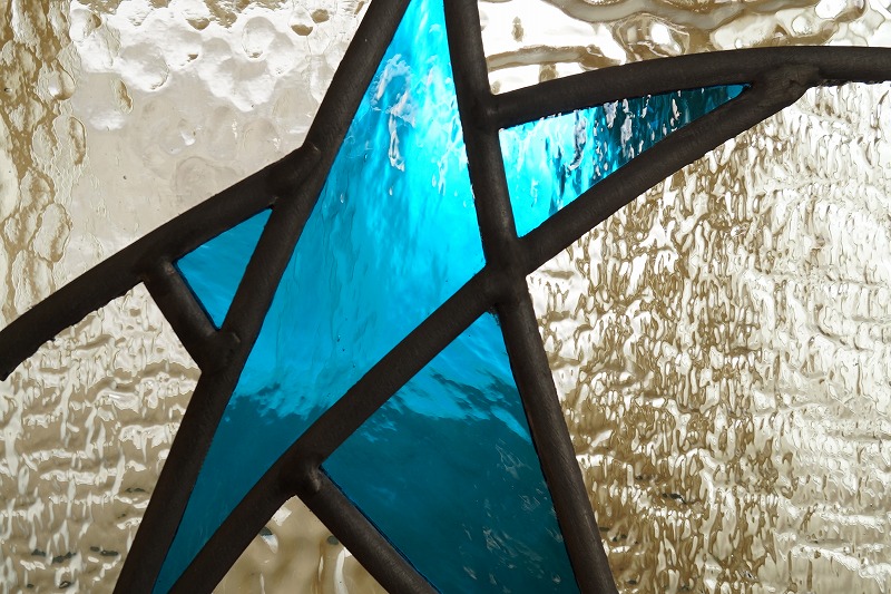 楽天市場】ステンドグラス パネル 住宅用 ブルーの星 3種のクリア 18cm