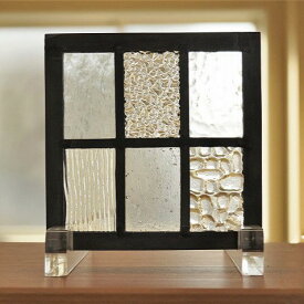 ステンドグラス パネル 住宅用 格子2×3 6種のクリア 〔12cm×12cm〕