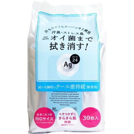 エージーデオ24 汗拭きシート クリアシャワーシート クール 無香料 30枚入 全身用 BIGサイズ