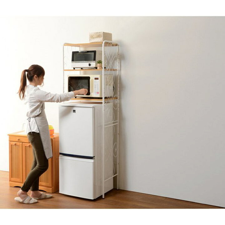 楽天市場】冷蔵庫ラック 一人暮らし用 幅58cm キッチン家電 電子レンジ 