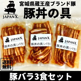 豚丼の具 国産豚 JAPAN X ジャパンエックス 仙臺豚丼 豚バラ肉 3食分 1袋160g 冷凍便