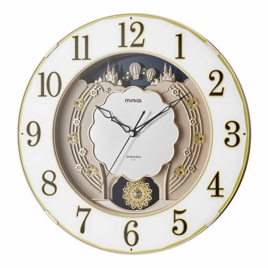 壁掛け時計 電波時計 ウォールクロック おしゃれ 報時時計 アナログ インテリア時計 大型 大きい 幅40cm