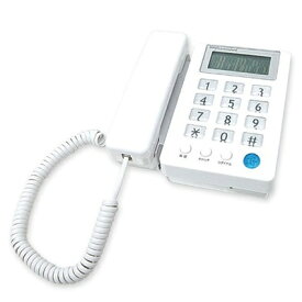 電話機 本体 液晶付シンプルフォン ホワイト カシムラ NSS-08（固定電話器/キャッチホン対応/停電時使用可/ハンズフリー通話/シンプル機能/電話器）