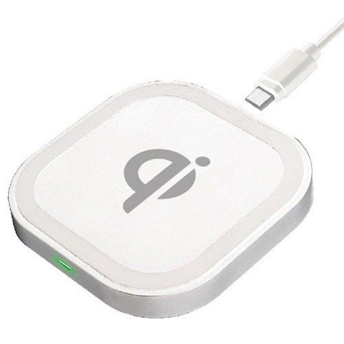 ワイヤレス充電器 Qi規格 iPhone スマホ アンドロイド 小型 コンパクト 表裏滑り止め付き ホワイト