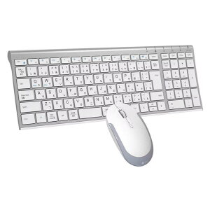 ���C�����X�L�[�{�[�h �}�E�X�Z�b�g �e���L�[�t�� �[�d�� ���� 2.4GHz�ڑ� iClever IC-BK22Combo �V���o�[�z���C�g