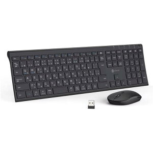 ���C�����X�L�[�{�[�h �}�E�X�Z�b�g �e���L�[�t�� �[�d�� ���� 2.4GHz�ڑ� iClever IC-BK23Combo �u���b�N