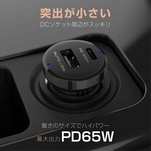 �V�K�[�\�P�b�g USB�ϊ��R�l�N�^ ���R���p�N�g �ԍڗp�[�d�� DC�\�P�b�g 2�|�[�g Type-A Type-C DC-PD65W 12V/24V�Ԍ��p