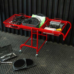 ワゴン マルチワゴン キャスター付き ROBUST 変幻自在 工具入れ 収納棚 花台 フラワーラック レッド