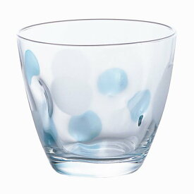 グラス コップ 麦茶コップ 水玉グラス ブルー ガラス製 フリーカップ 240ml 3個セット 日本製