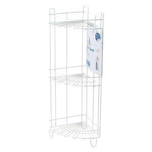 シャンプーボトルラック お風呂収納ラック 整理棚 バススタイル コーナースタンド3段 ホワイト
