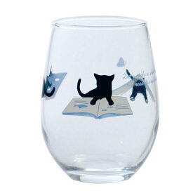 グラス コップ タンブラー ガラス 猫 ねこ ネコ ブルー 325ml おしゃれ かわいい 日本製
