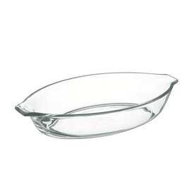 オーブントースター皿 グラタン皿 楕円形 340ml 耐熱ガラス オーブン調理対応 外径19.5×高さ3.7cm