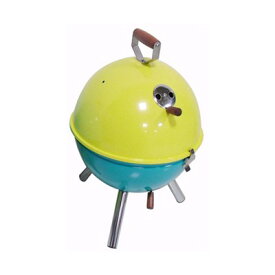 バーベキューコンロ バケットタイプ 蒸し焼き 燻製 スモーカー イエロー×グリーン