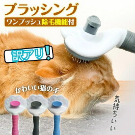 【最大1O00円OFFクーポン！】《お得な訳アリ商品 》猫 ブラシ 猫ブラシ スリッカーブラシ ペット ブラシ 猫用ブラシ ペットブラシ ワンタッチ 猫 ヒーリングブラシ ワンタッチスリッカーブラシ ワンプッシュ 除毛