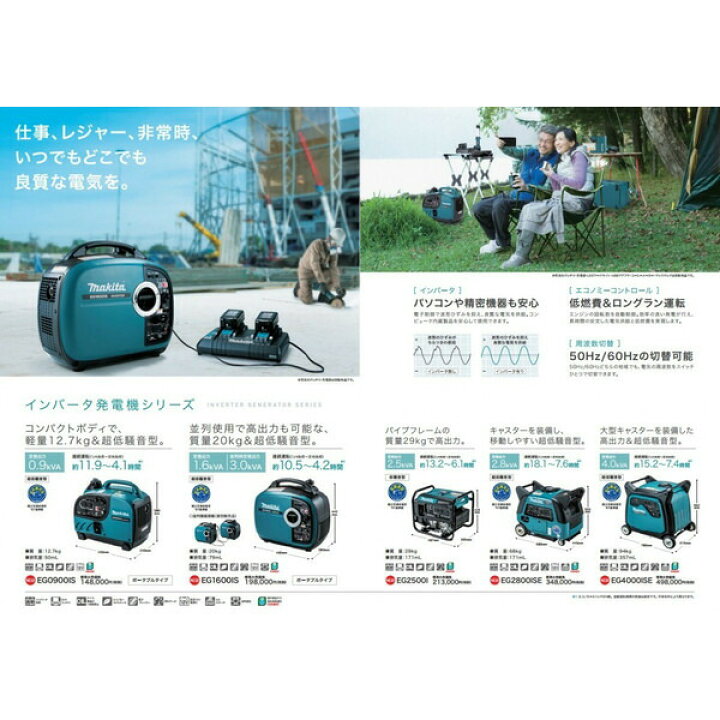 楽天市場】(マキタ) インバータ発電機 EG1600IS ポータブルタイプ 定格 