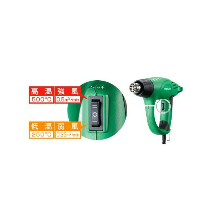 楽天市場】日立 ヒートガン RH600T ホットエアガン 温度・風量2段階 