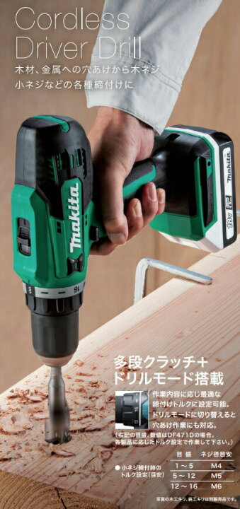 楽天市場】マキタ 充電式ドライバドリル MDF003DZK 本体+ケース付 18V 