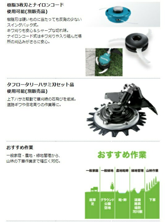 楽天市場】マキタ 40Vmax充電式草刈機 Uハンドル 左右非対称 MUR006GZ 