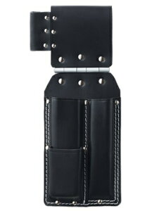 ふくろ倶楽部 のみ差ポッケ付(寸・寸4)2丁差丁番付 LEG-414 曲尺差付 材質:本革 釘袋 腰袋 H320xW75xD30mm 100930 。