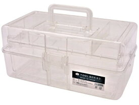 ネオスター 透明ツールケース 中皿2段 NS-TBPC-03 ふたと連動する中皿2段付 外寸サイズW325xD190xH160mm ポリカーボネート製 TOOL BOX '