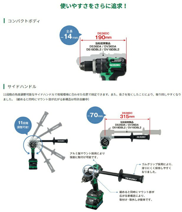 エコツール笠寺店】HiKOKI/ハイコーキ 36Vコードレスドリルドライバー 