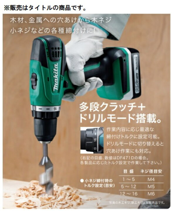 楽天市場】在庫 マキタ 充電式ドライバドリル MDF347DSA バッテリ  