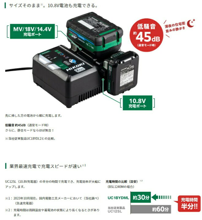 楽天市場】HiKOKI 2ポート急速充電器 UC18YDML 充電器 純正 ハイコーキ 