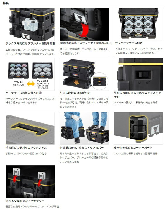 楽天市場】タジマ セフ引出しボックス2段セット TB-HBOX2 ボックス外側 