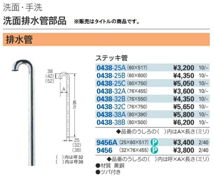 楽天市場】カクダイ 0438-32C ステッキ管 ツバ付き サイズ:幅76mmx長さ 