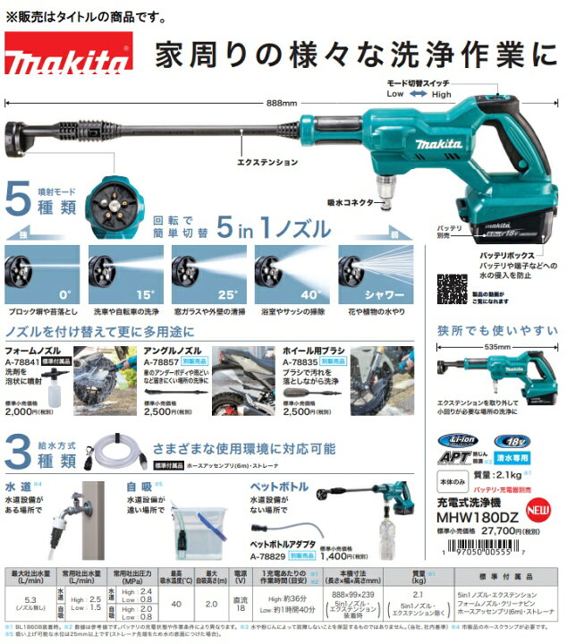 楽天市場】(マキタ) A-78857 アングルノズル 適用モデルMHW180D makita 