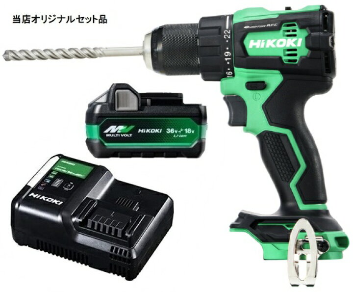 楽天市場】HiKOKI コードレス振動ドライバドリル DV18DE(NN)+バッテリ 