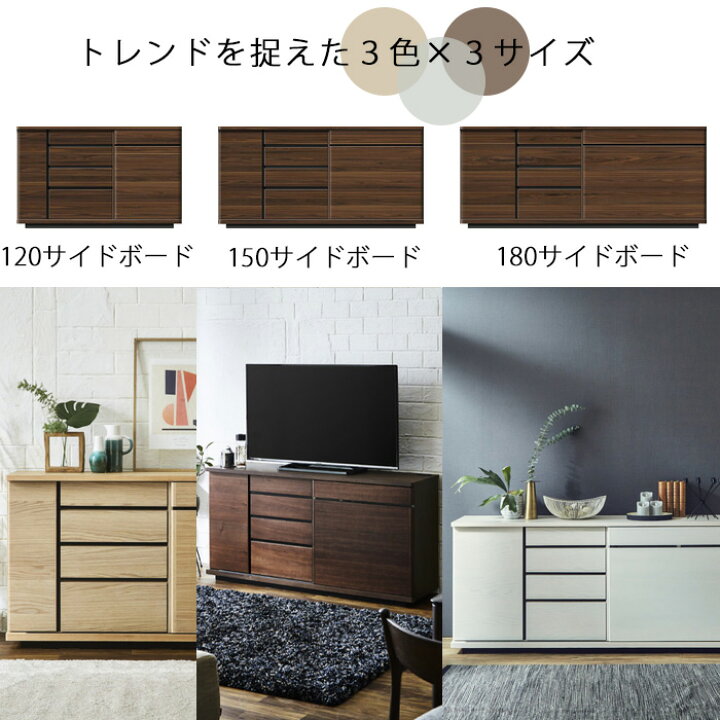 楽天市場】【開梱設置可能】モーブル ストレージ 120サイドボード WN 