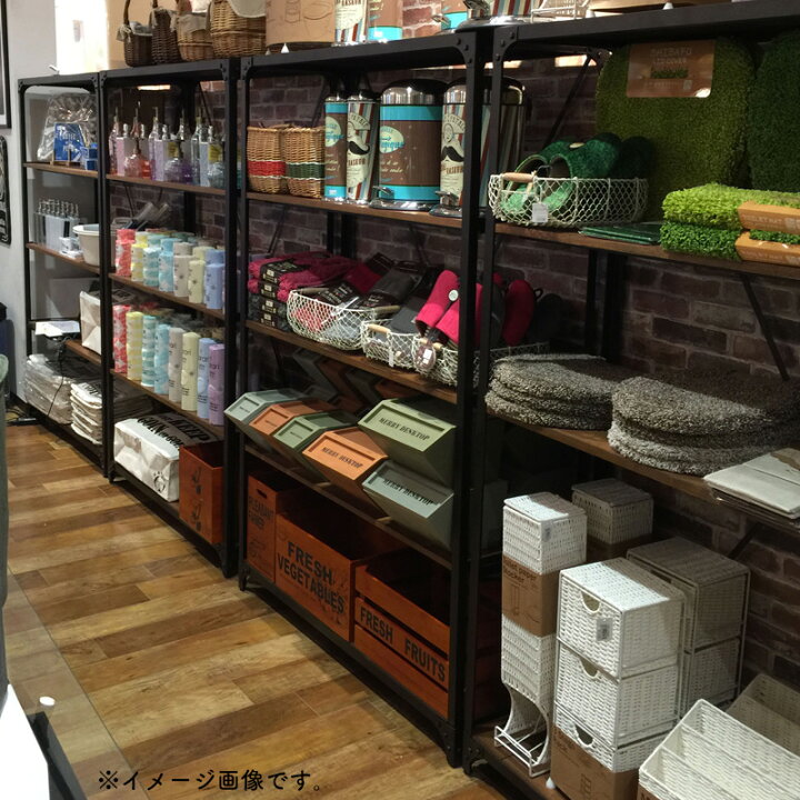楽天市場】【送料無料】ヴィンテージ什器 ワイドラック4段 DIS-939BK 