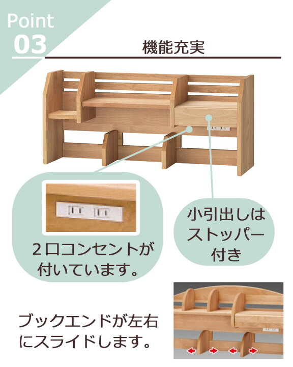 楽天市場】ミドル 上棚上棚のみ デスク用 学習机 上棚 棚 机上棚 収納  