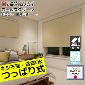 ロールスクリーン つっぱり 遮光 1級 シエロン ロールカーテン オーダー 1mm単位立川機工 ファーステージ シエロン 遮光1級 つっぱり仕様 無地 日本製 間仕切り 突っ張り つっぱり式