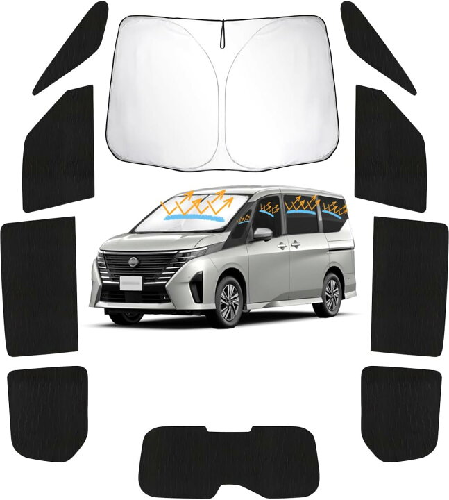 楽天市場】【日産 セレナ 適用】フルセットサンシェード 車中泊 