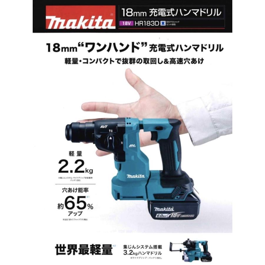 人気ブランドの新作マキタ 18mm 18V充電式ハンマドリル（集じん 
