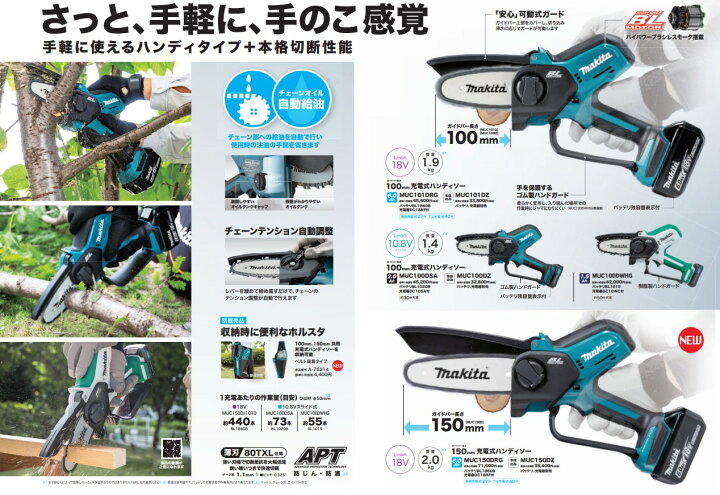 楽天市場】【在庫あり】マキタ 充電式ハンディソーMUC150DZ 18V 150mm 